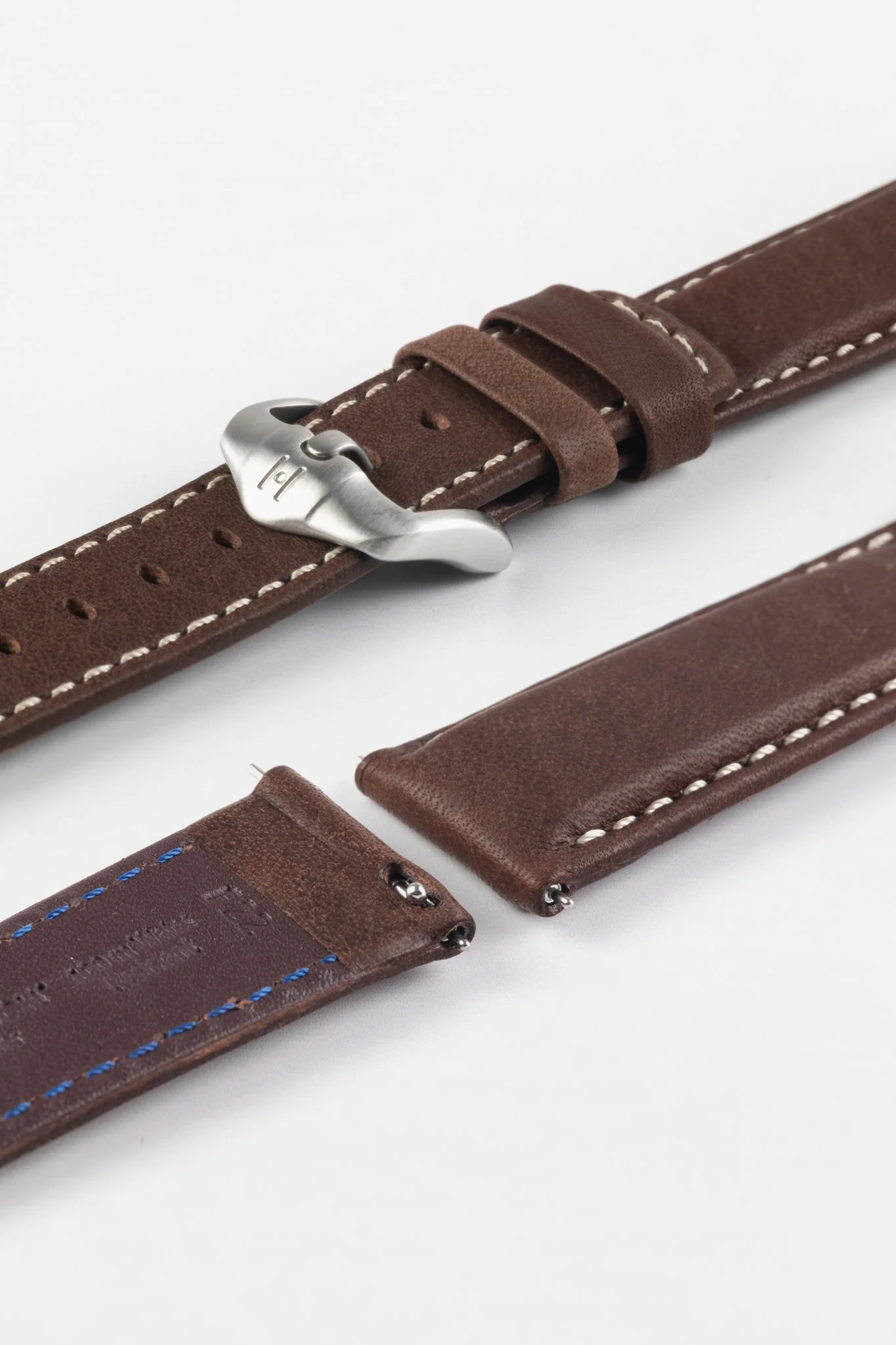 Hirsch MARINER Waterproof Leather Watch Strap in BROWN - Image 9