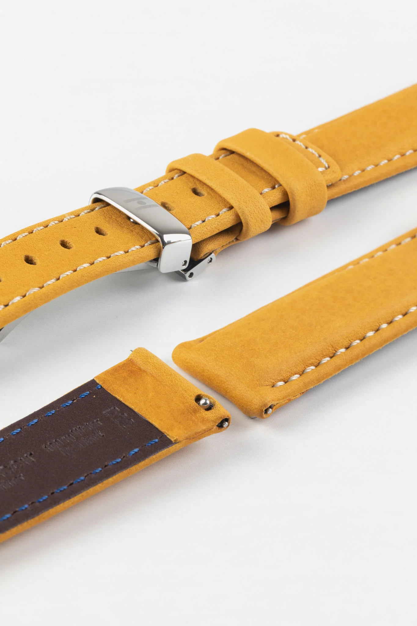 Hirsch MARINER Waterproof Leather Watch Strap in GOLD BROWN - Image 10