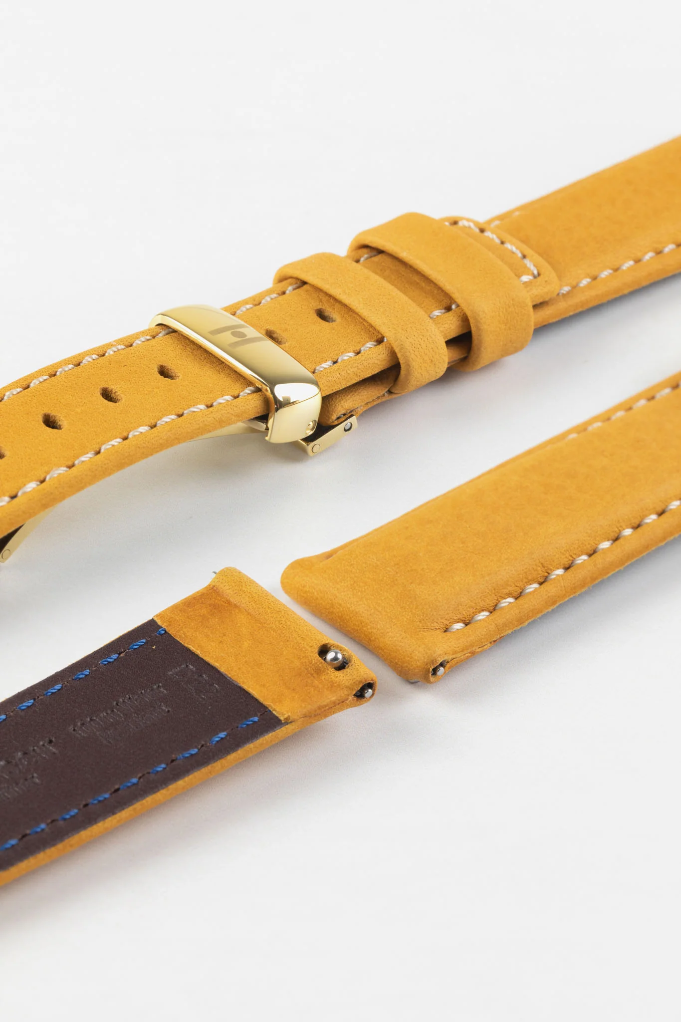 Hirsch MARINER Waterproof Leather Watch Strap in GOLD BROWN - Image 11