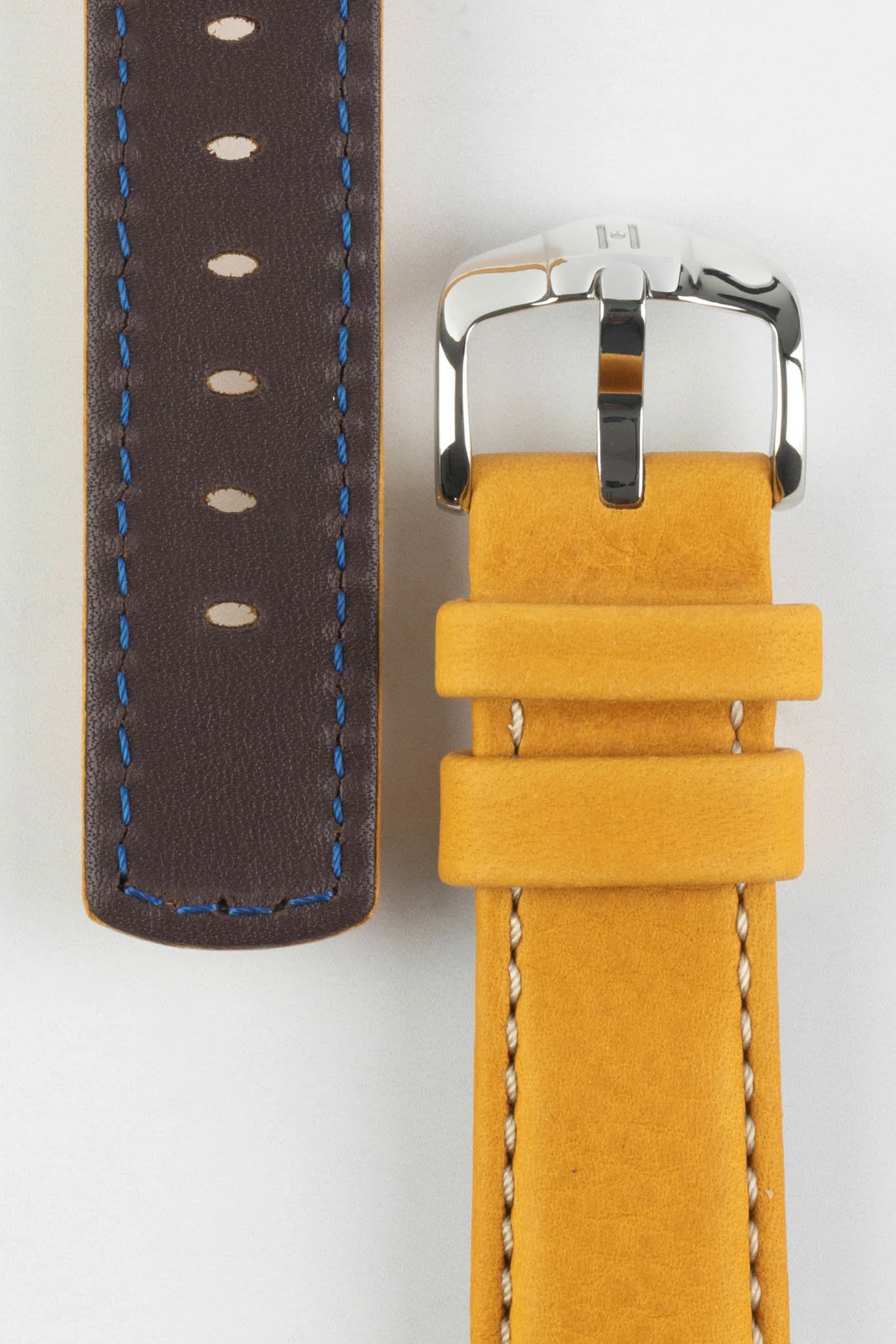 Hirsch MARINER Waterproof Leather Watch Strap in GOLD BROWN - Image 3