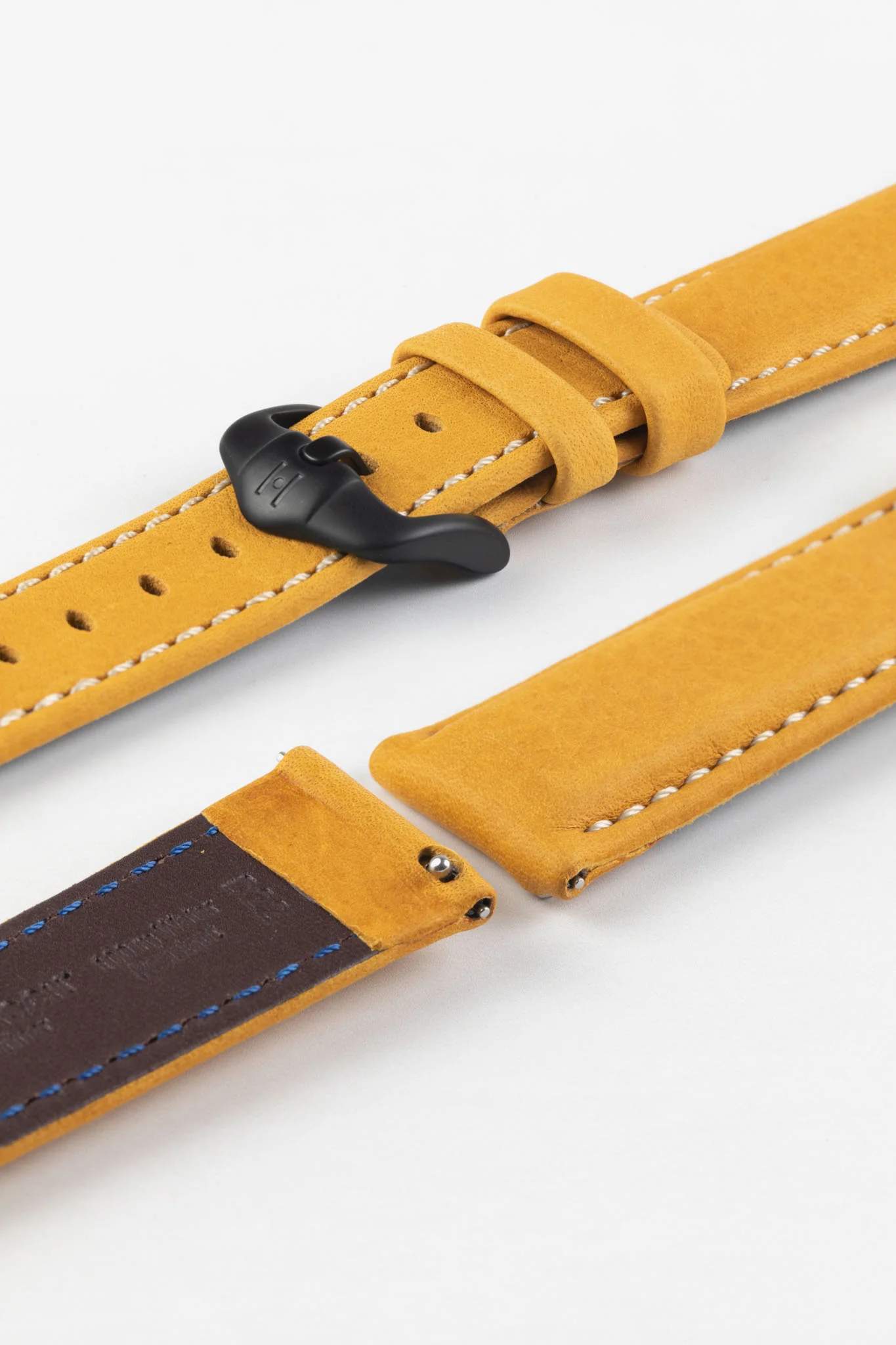 Hirsch MARINER Waterproof Leather Watch Strap in GOLD BROWN - Image 8