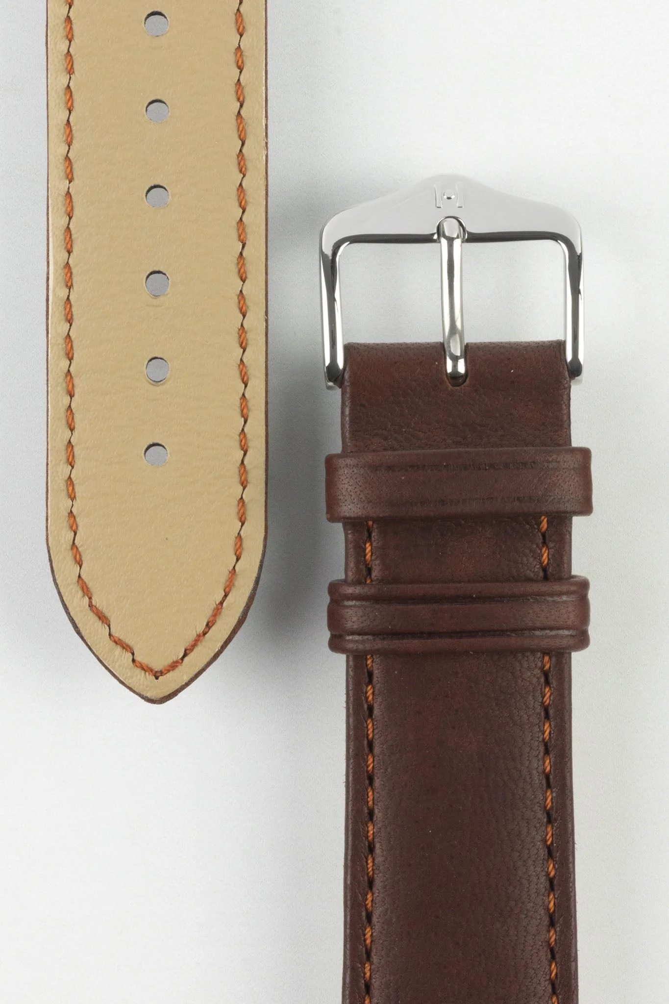 Hirsch MERINO Nappa Leather Watch Strap in GOLD BROWN - Image 3