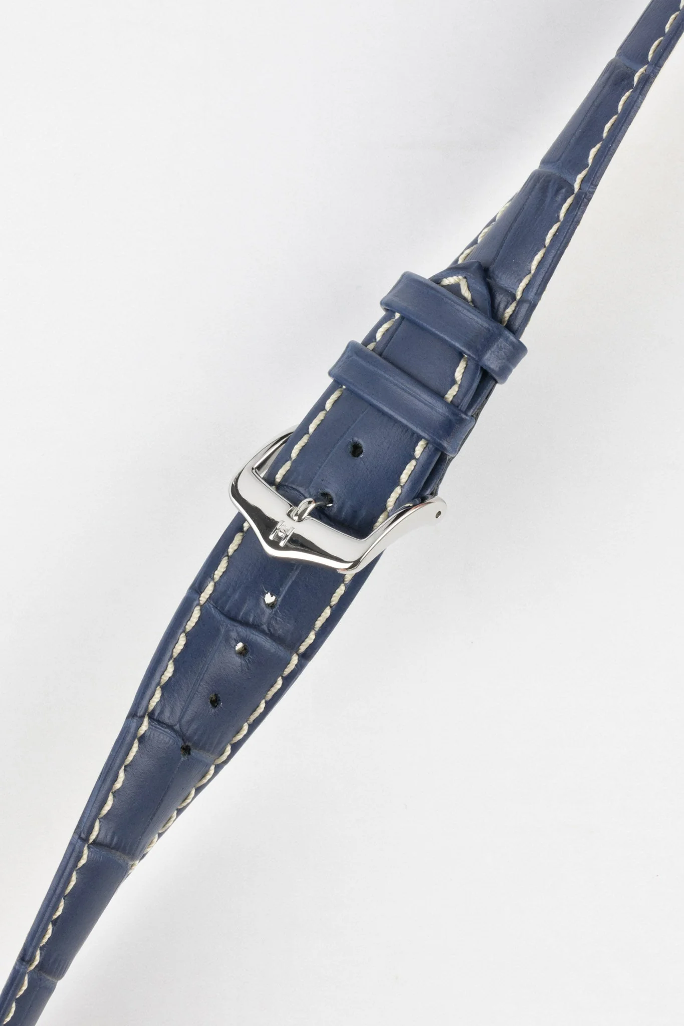 Hirsch MODENA Alligator Embossed Leather Watch Strap in BLUE - Image 5