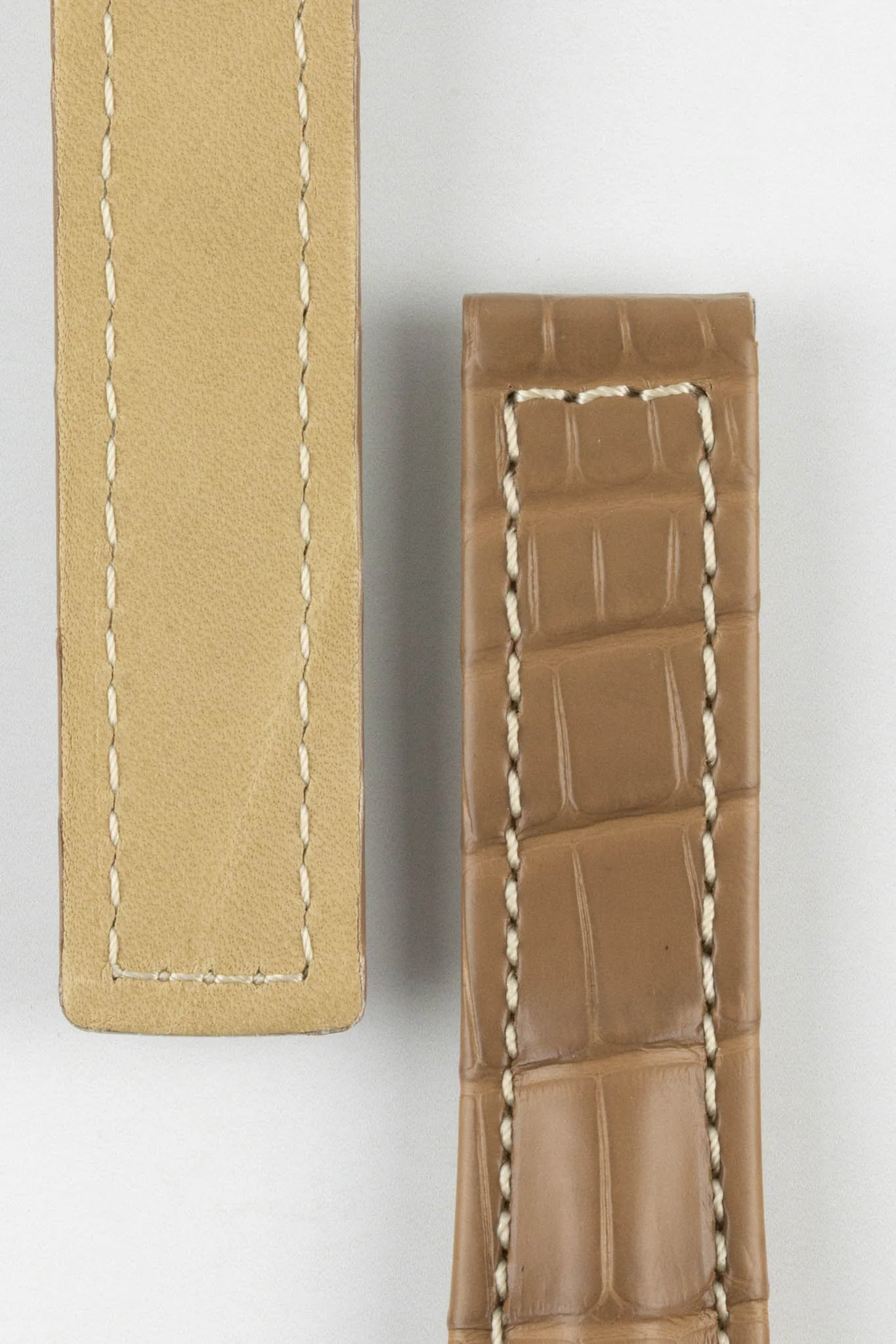 Hirsch NAVIGATOR Alligator Deployment Watch Strap in BEIGE - Image 3