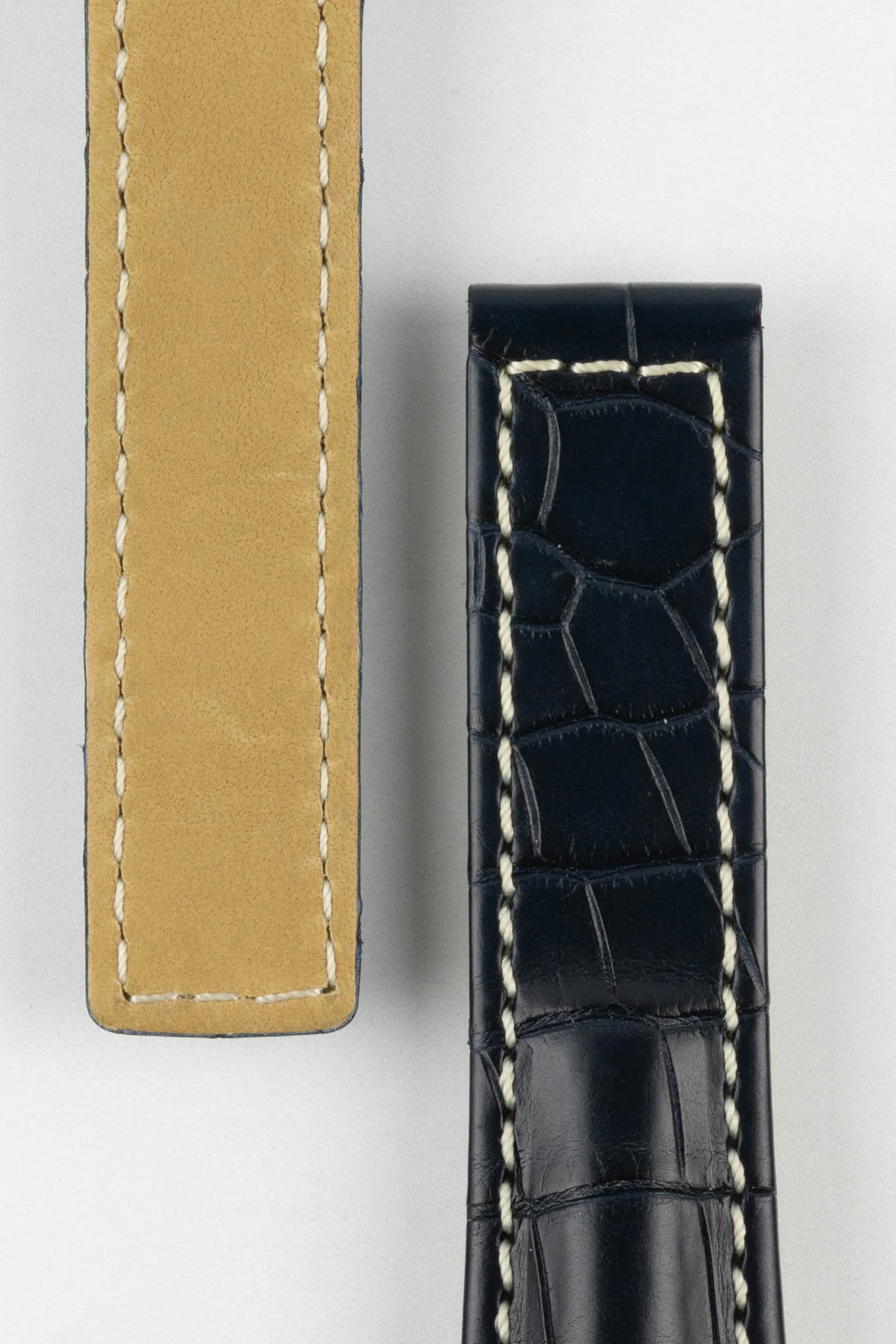 Hirsch NAVIGATOR Blue Alligator Deployment Watch Strap - Image 3