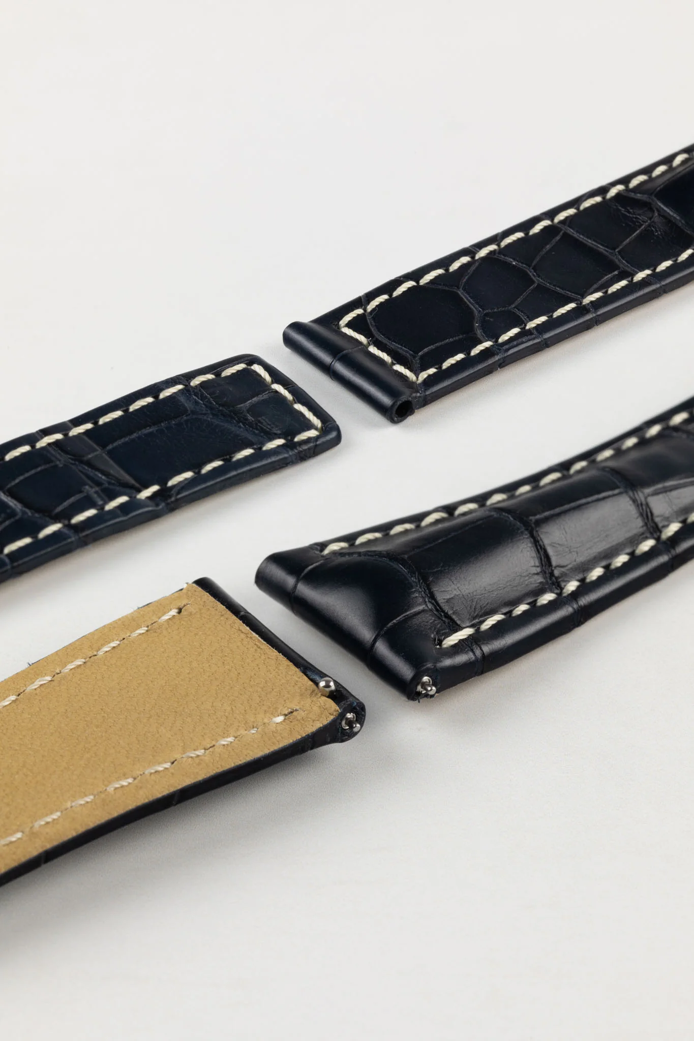 Hirsch NAVIGATOR Blue Alligator Deployment Watch Strap - Image 5