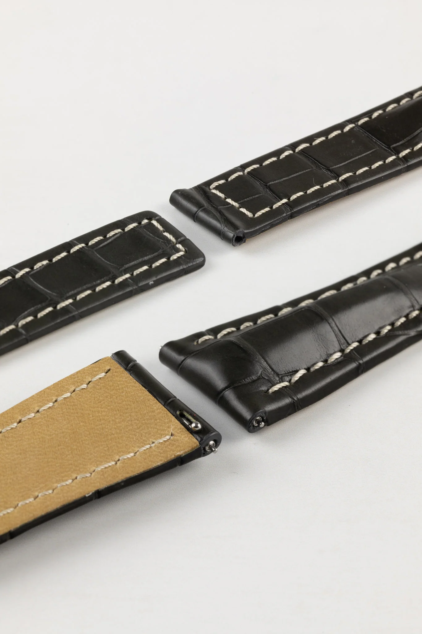 Hirsch NAVIGATOR Alligator Deployment Watch Strap in GREY - Image 5