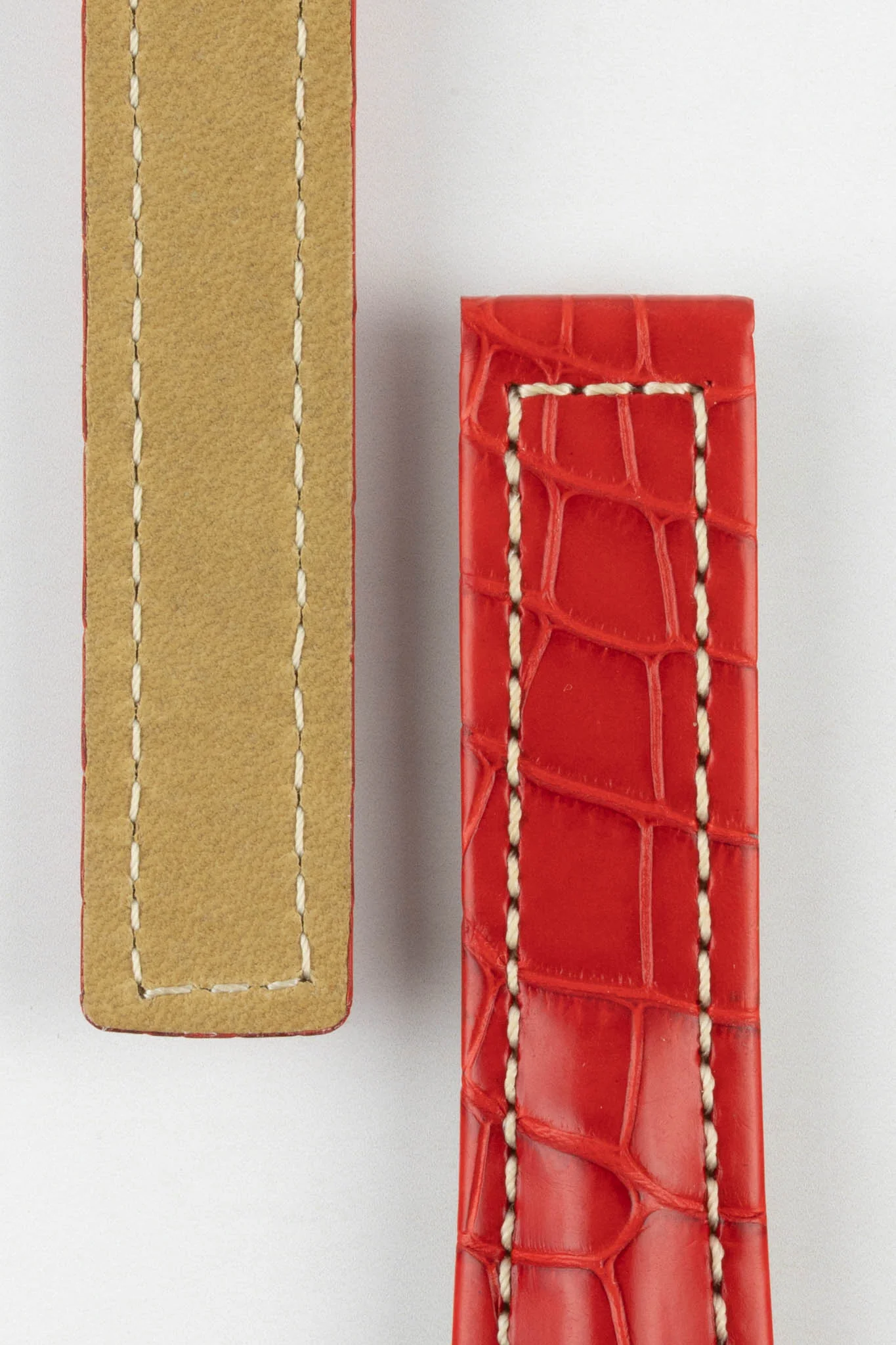 Hirsch NAVIGATOR Alligator Deployment Red Watch Strap - Image 3