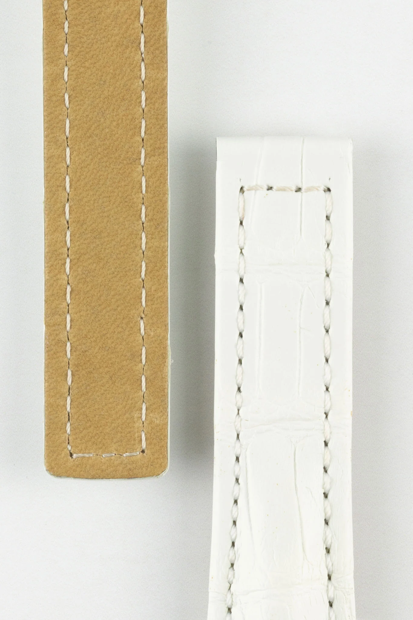 Hirsch NAVIGATOR Alligator Deployment White Leather Watch Strap - Image 3