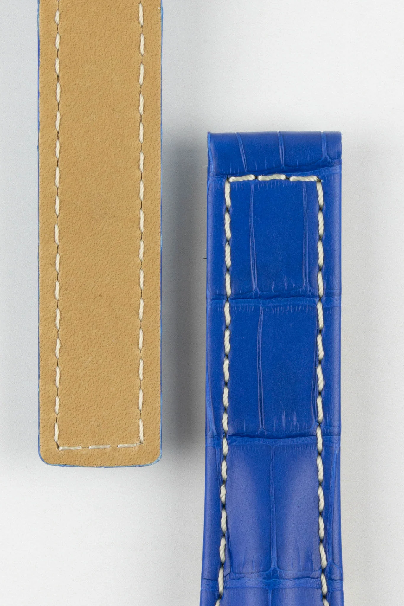 Hirsch NAVIGATOR Alligator Deployment Watch Strap in ROYAL BLUE - Image 3