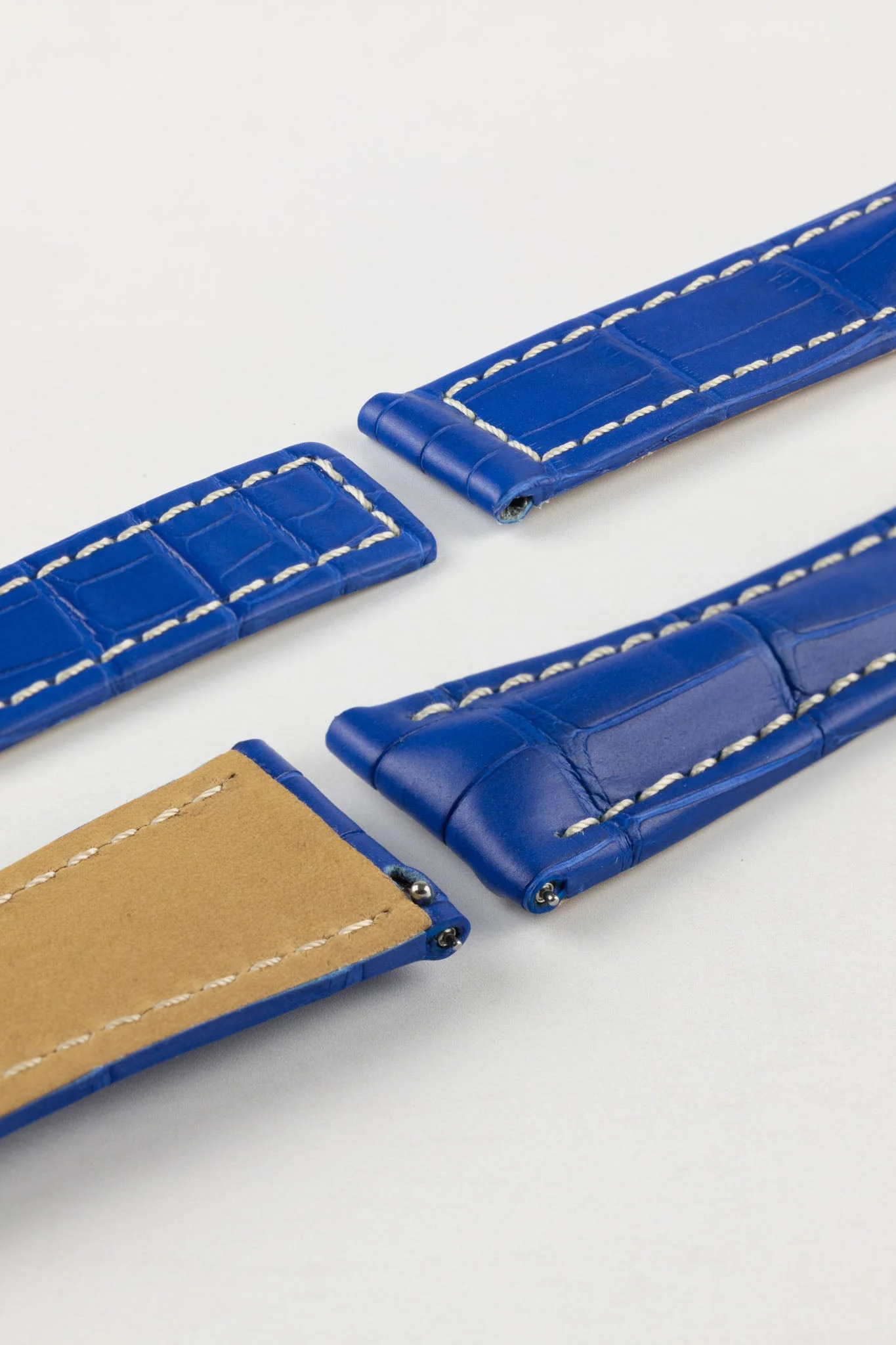 Hirsch NAVIGATOR Alligator Deployment Watch Strap in ROYAL BLUE - Image 5