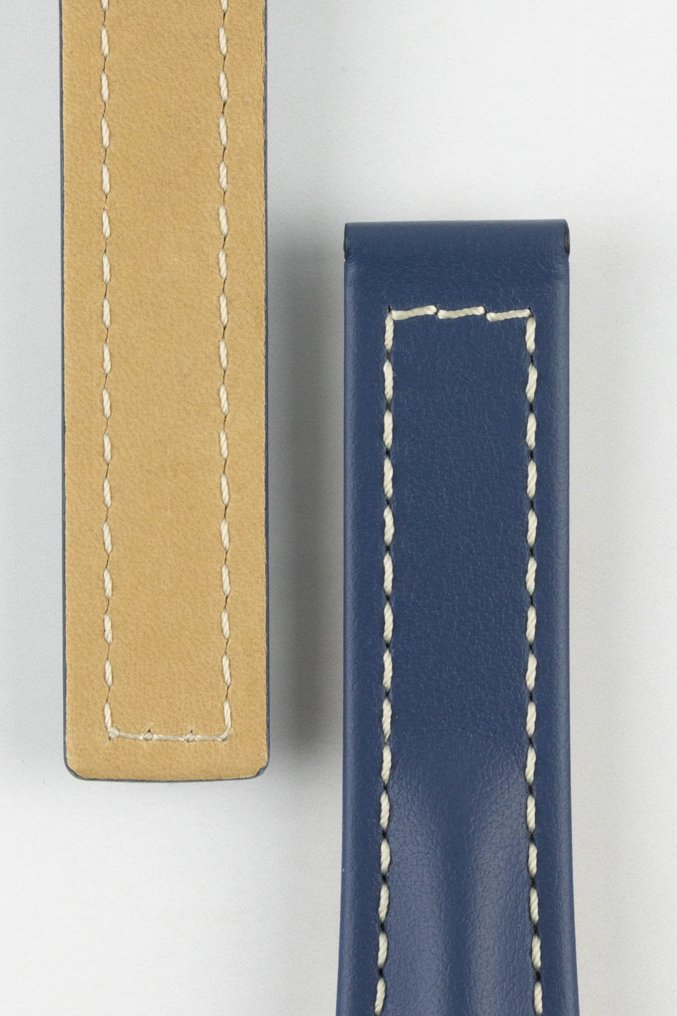 Hirsch NAVIGATOR Calfskin Deployment Watch Strap in BLUE - Image 3