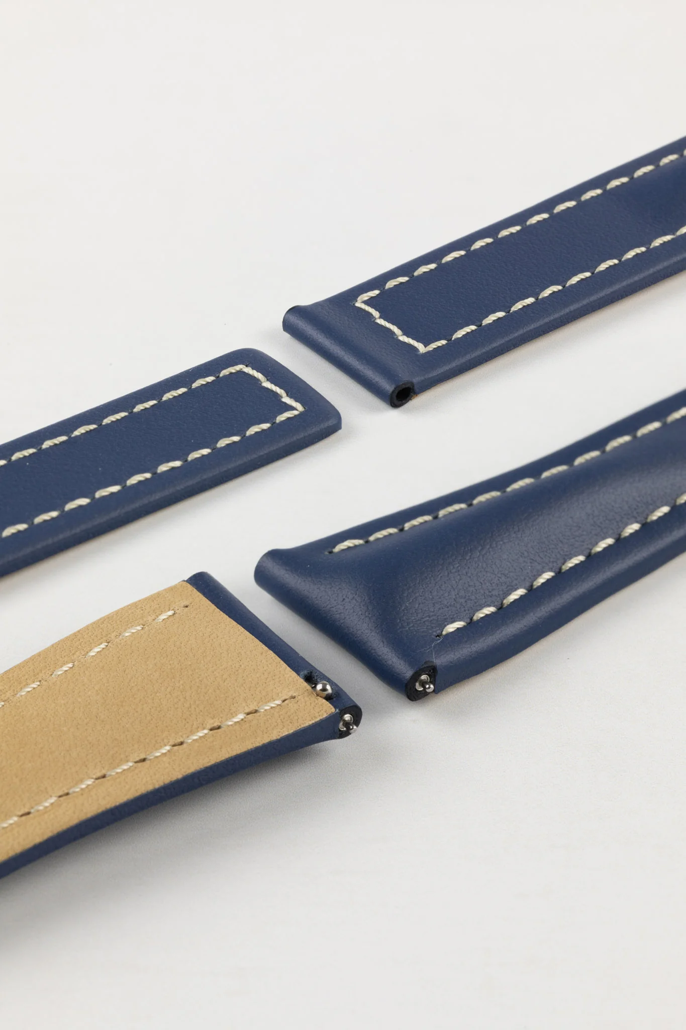 Hirsch NAVIGATOR Calfskin Deployment Watch Strap in BLUE - Image 5