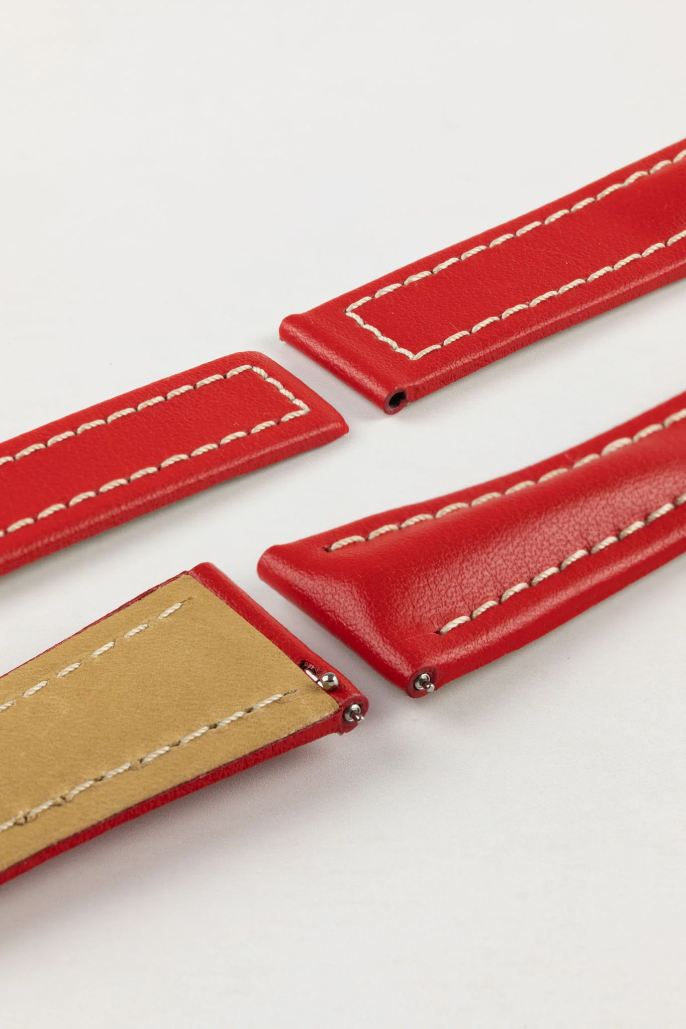 Hirsch NAVIGATOR Calfskin Deployment Watch Strap in RED - Image 5