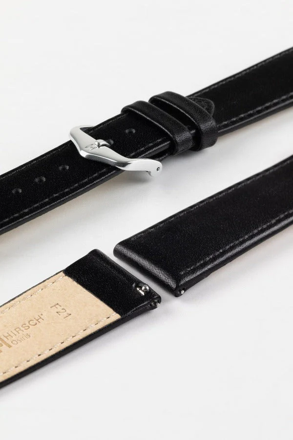 Hirsch OSIRIS Quick-Release Calf Leather Watch Strap in BLACK - Image 7
