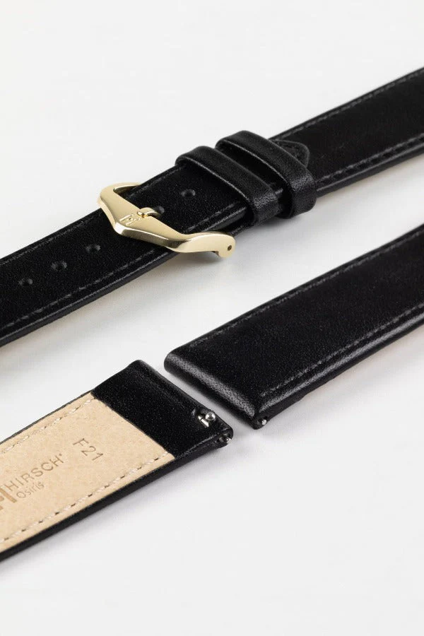 Hirsch OSIRIS Quick-Release Calf Leather Watch Strap in BLACK - Image 8