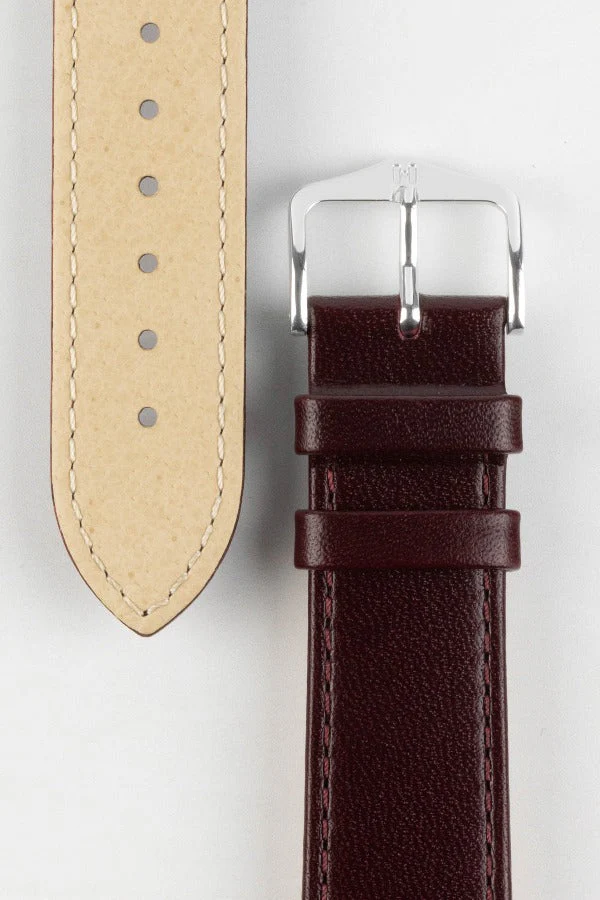Hirsch OSIRIS Calf Leather Watch Strap in BURGUNDY - Image 3