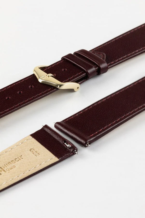Hirsch OSIRIS Calf Leather Watch Strap in BURGUNDY - Image 8
