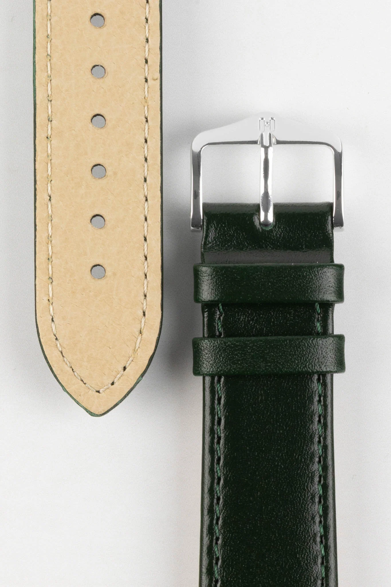 Hirsch OSIRIS Calf Leather Watch Strap in GREEN - Image 3