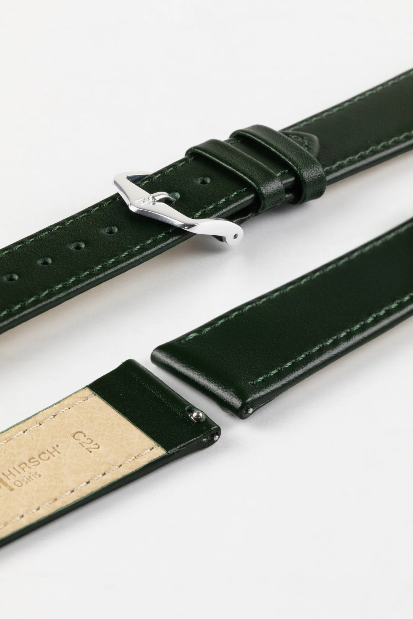 Hirsch OSIRIS Calf Leather Watch Strap in GREEN - Image 7