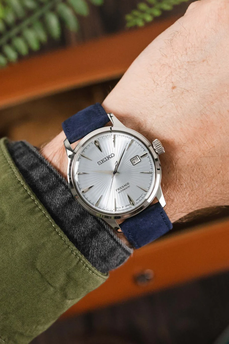 Hirsch OSIRIS Limited Edition Calf Leather with Nubuck Effect Watch Strap in DARK BLUE - Image 2
