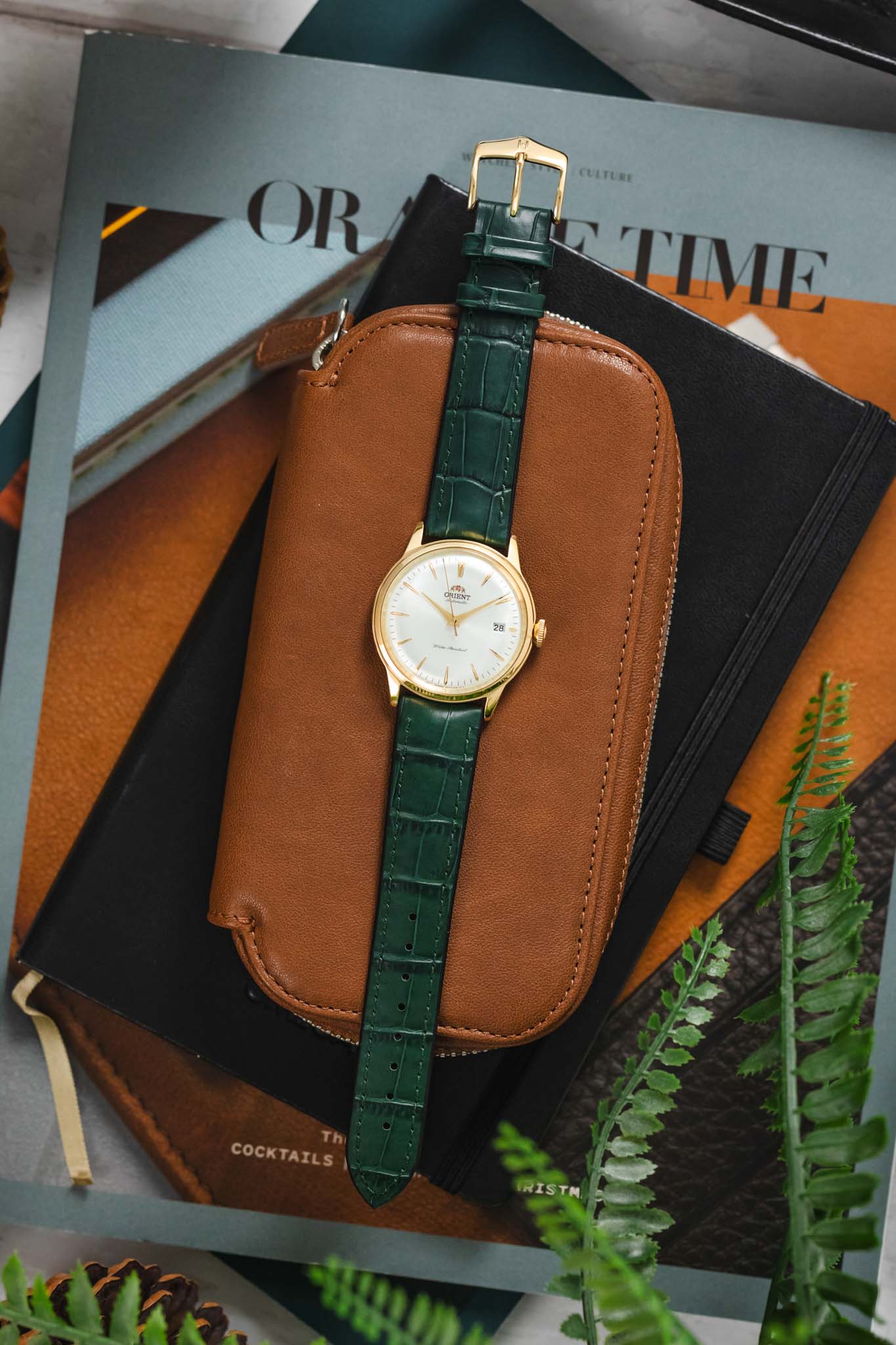 Hirsch PAUL Alligator Embossed Performance Watch Strap in GREEN - Image 13