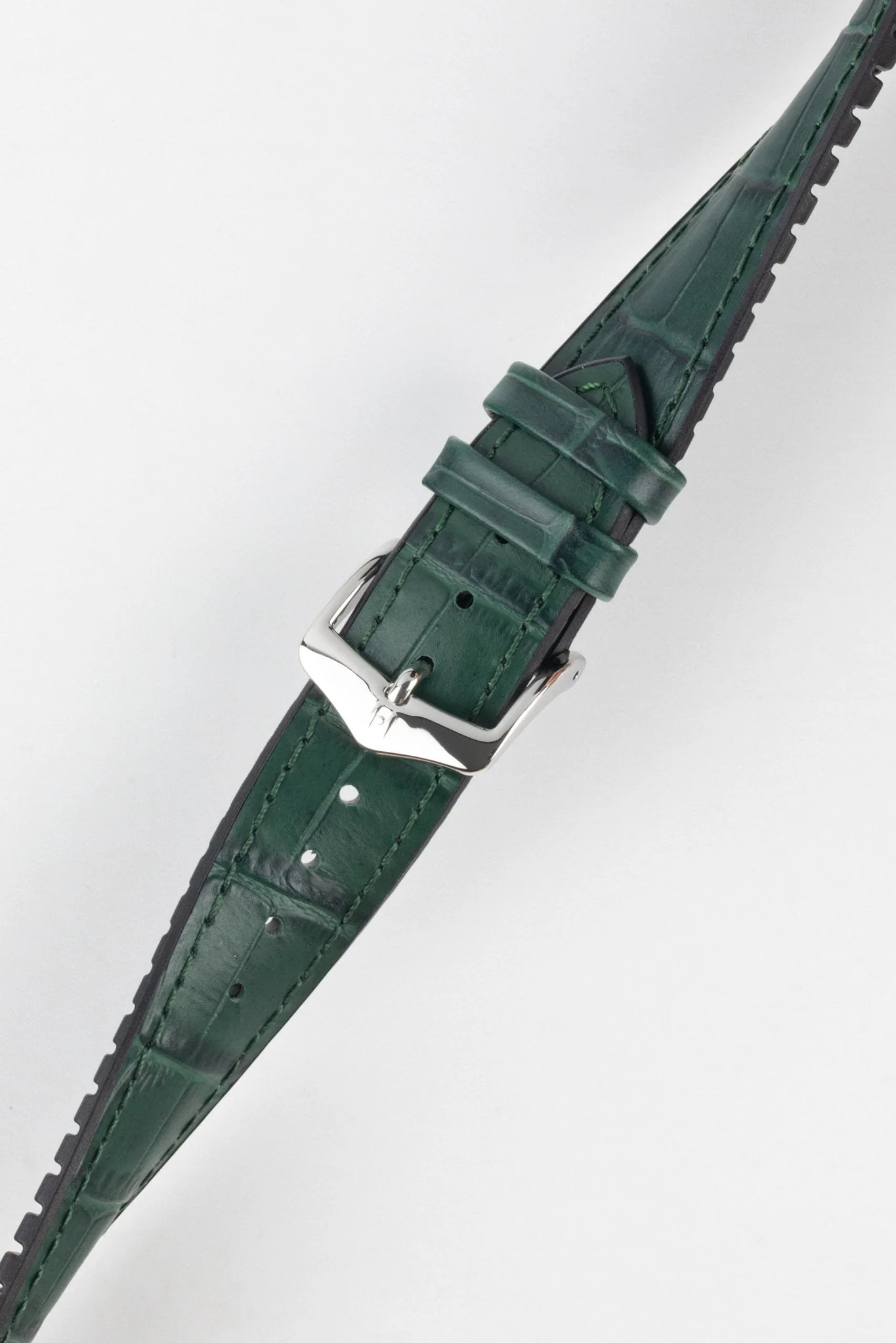 Hirsch PAUL Alligator Embossed Performance Watch Strap in GREEN - Image 5