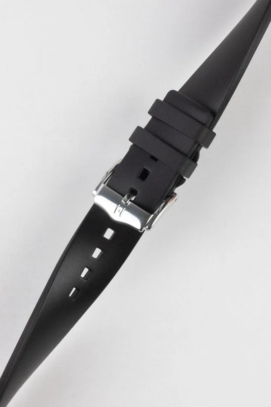 Hirsch PURE Natural Rubber Watch Strap in BLACK - Image 5