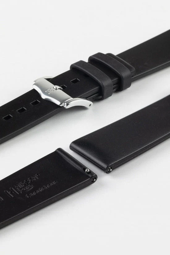 Hirsch PURE Natural Rubber Watch Strap in BLACK - Image 7