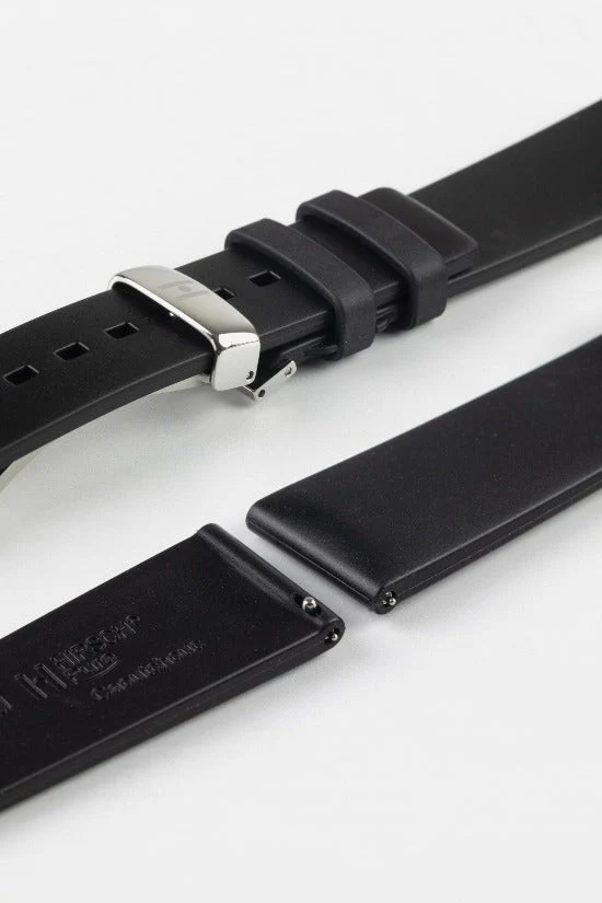 Hirsch PURE Natural Rubber Watch Strap in BLACK - Image 8