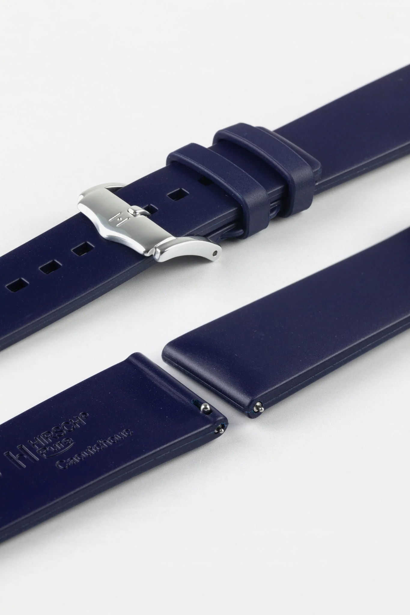 Hirsch PURE Natural Rubber Watch Strap in BLUE - Image 7