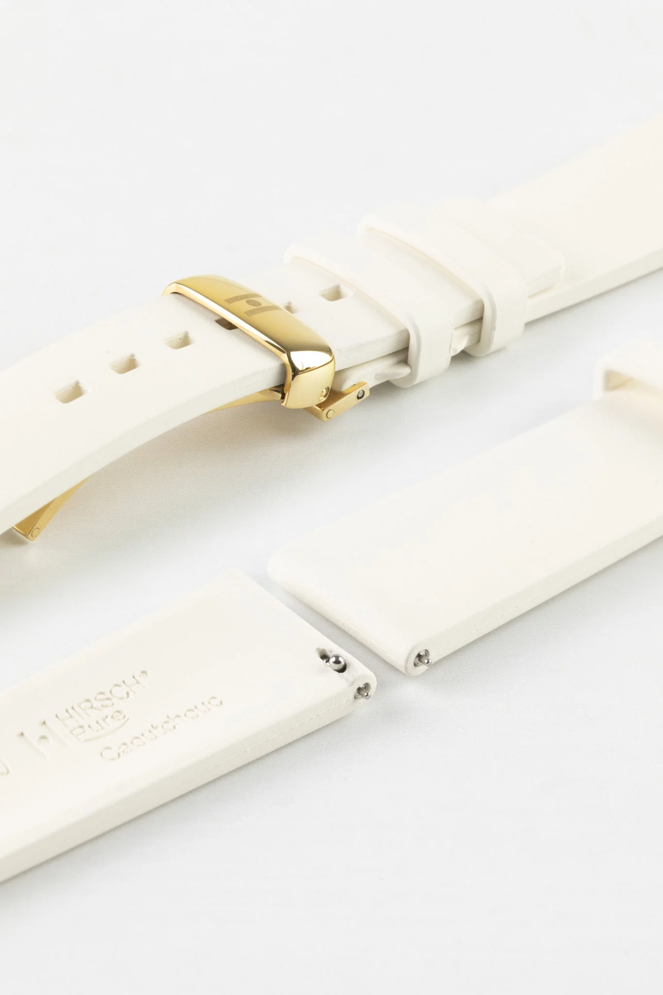 Hirsch PURE Natural Rubber Watch Strap in WHITE - Image 9