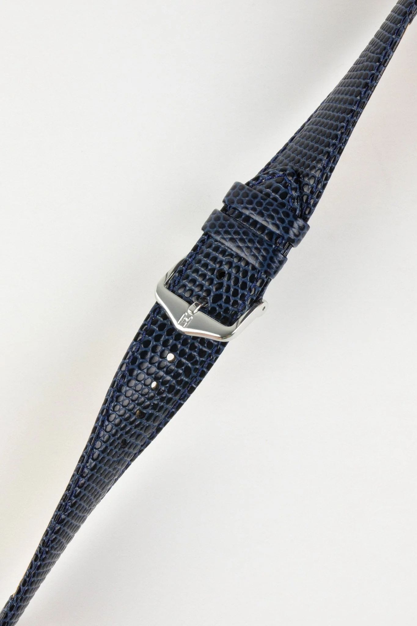 Hirsch RAINBOW Lizard Embossed Leather Quick-Release Watch Strap in BLUE - Image 5
