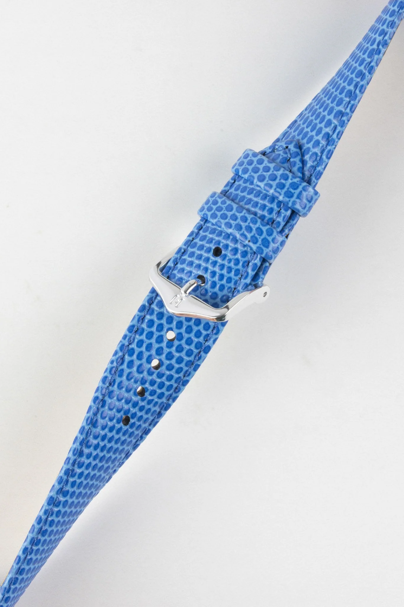 Hirsch RAINBOW Lizard Embossed Leather Watch Strap in ROYAL BLUE - Image 5