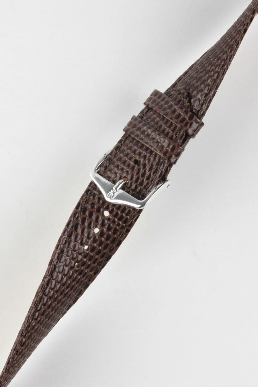 Hirsch RAINBOW NQR Lizard-Embossed Leather Watch Strap in BROWN - Image 5