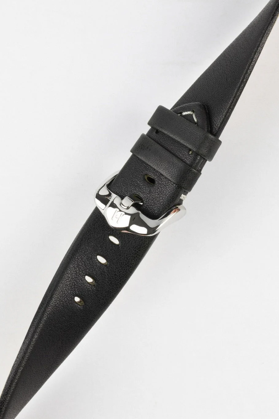 Hirsch RANGER Retro Leather Parallel Watch Strap in BLACK - Image 5