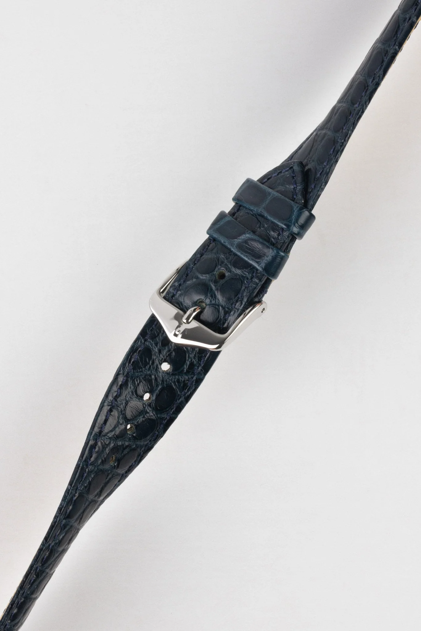 Hirsch REGENT Genuine Alligator Leather Watch Strap in BLUE - Image 5