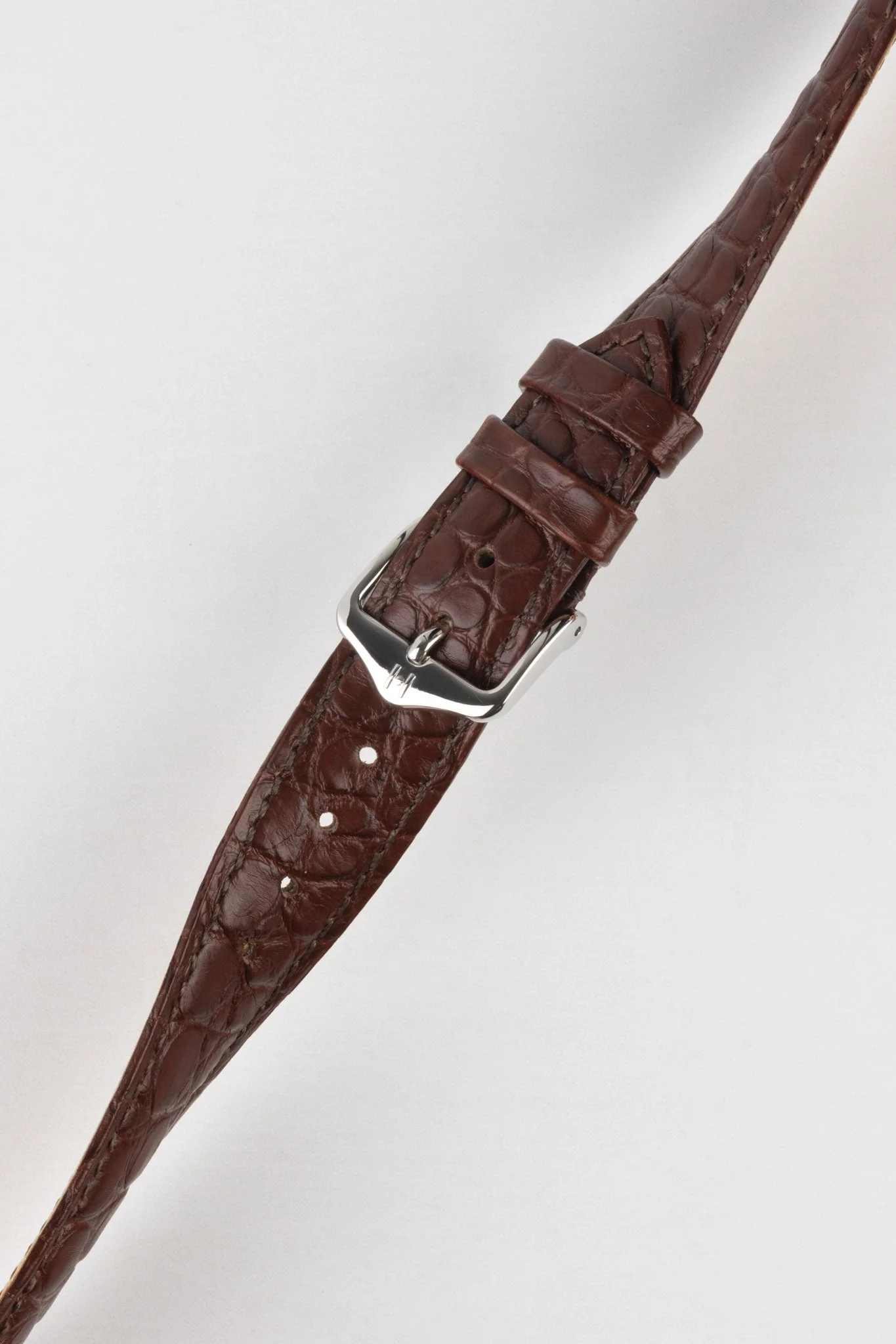 Hirsch REGENT Genuine Alligator Leather Watch Strap in BROWN - Image 5