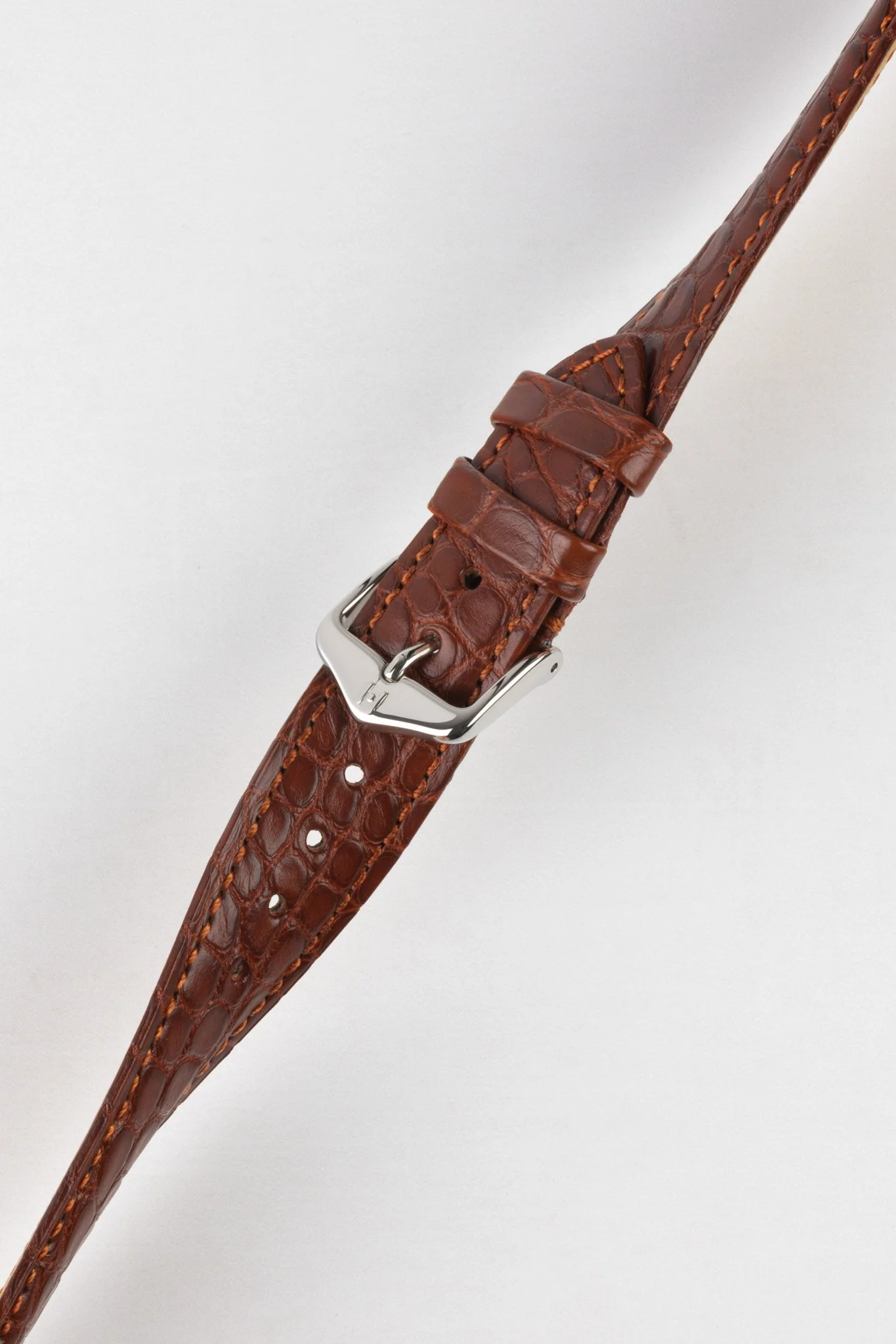 Hirsch REGENT Genuine Alligator Leather Watch Strap in GOLD BROWN - Image 5