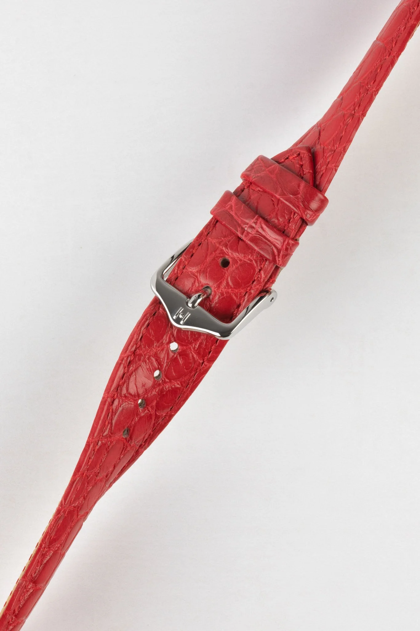Hirsch REGENT Genuine Alligator Leather Watch Strap in RED - Image 5