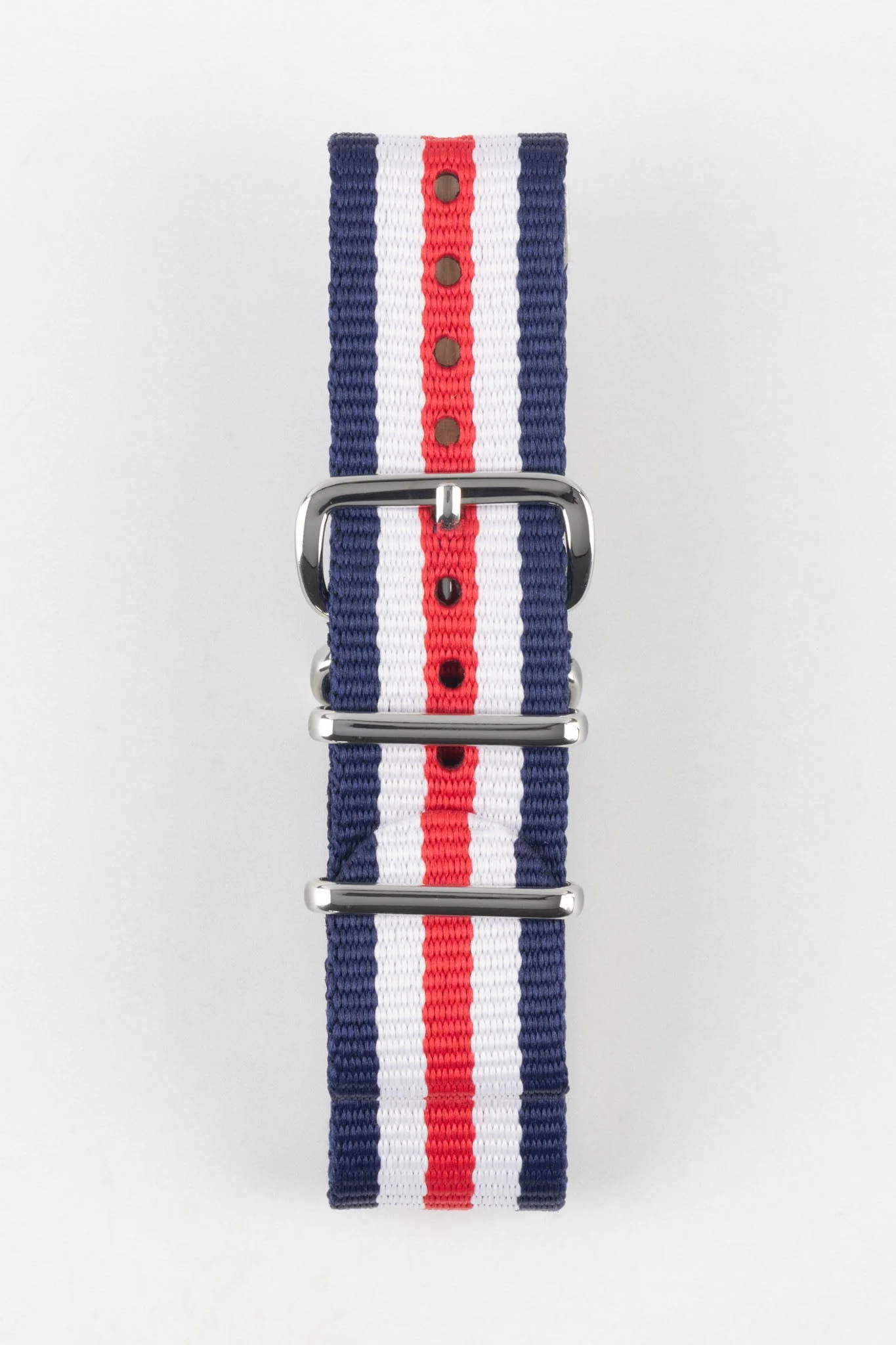 Hirsch RUSH Nylon One-Piece Watch Strap in BLUE / WHITE / RED - Image 7