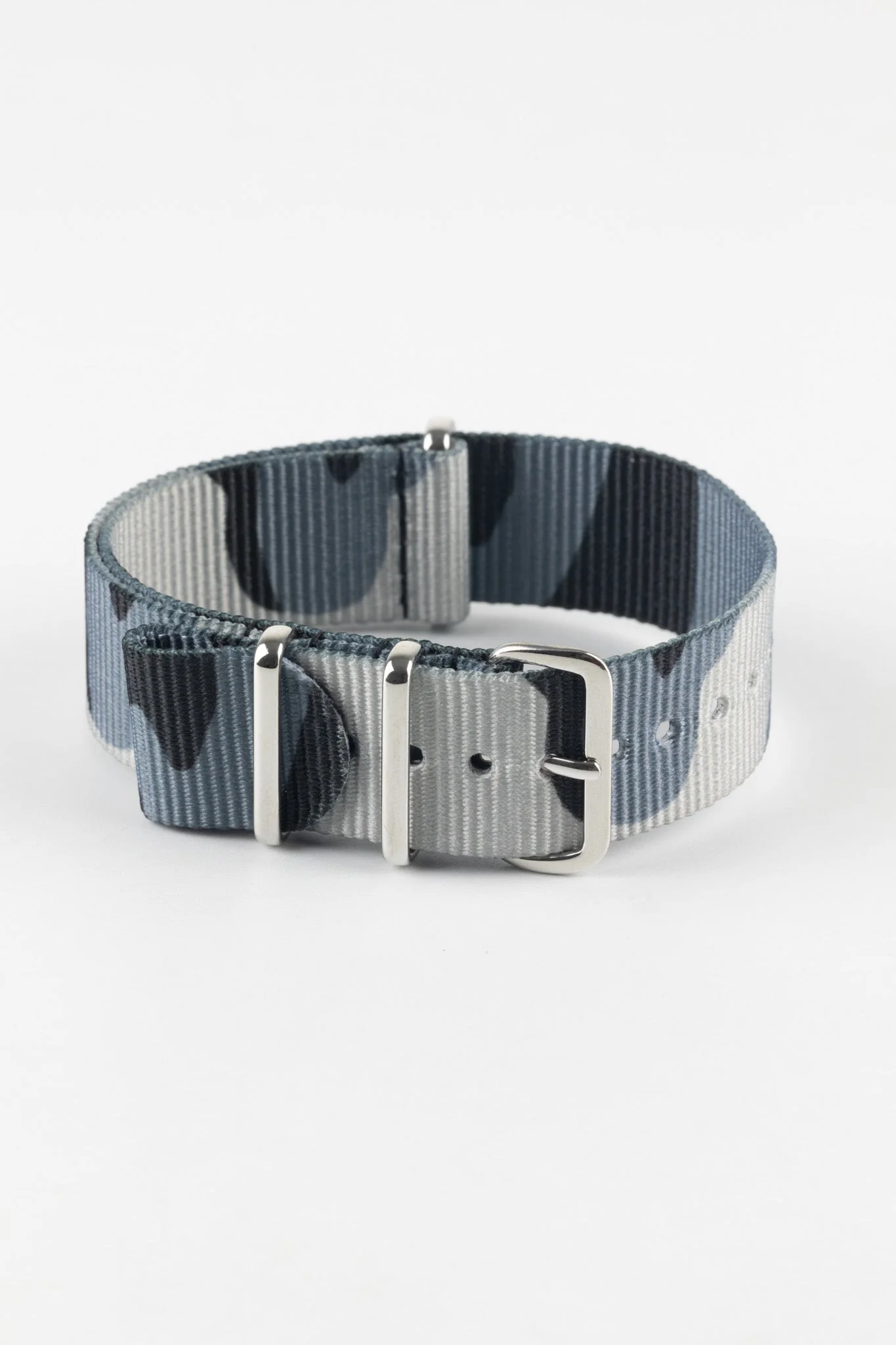 Hirsch RUSH Nylon One-Piece Watch Strap in GREY CAMOUFLAGE - Image 5