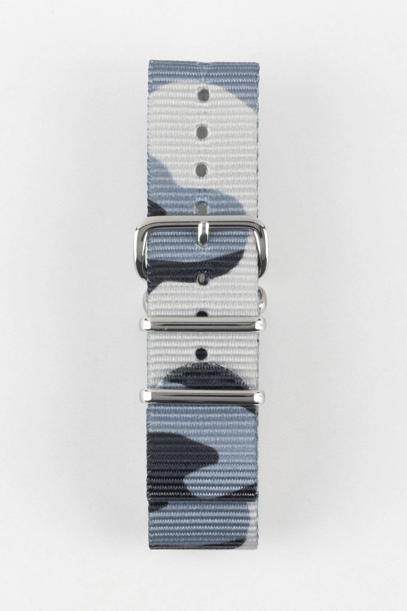 Hirsch RUSH Nylon One-Piece Watch Strap in GREY CAMOUFLAGE - Image 7