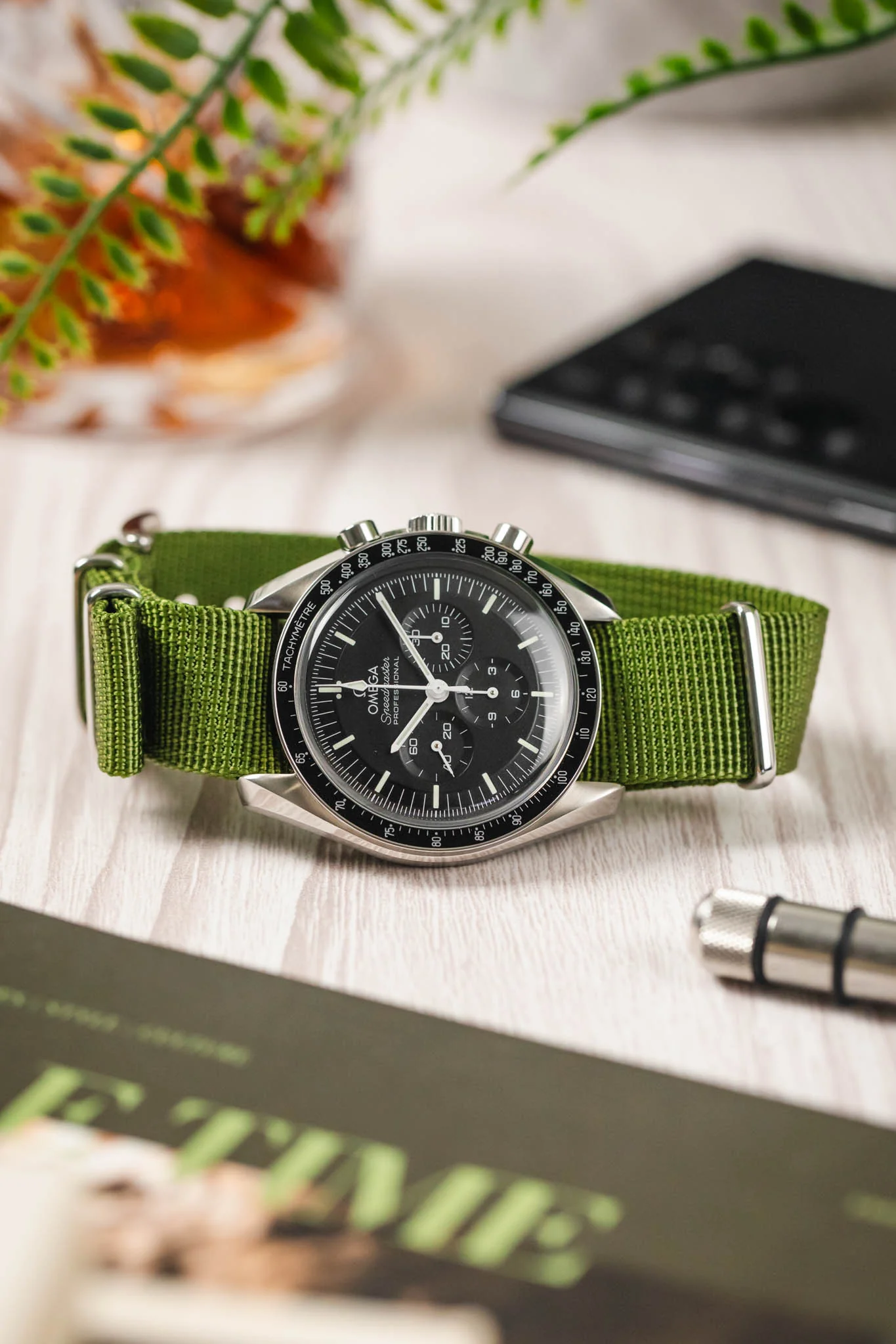 Hirsch RUSH RECYCLED Polyester Watch Strap in GREEN - Image 4