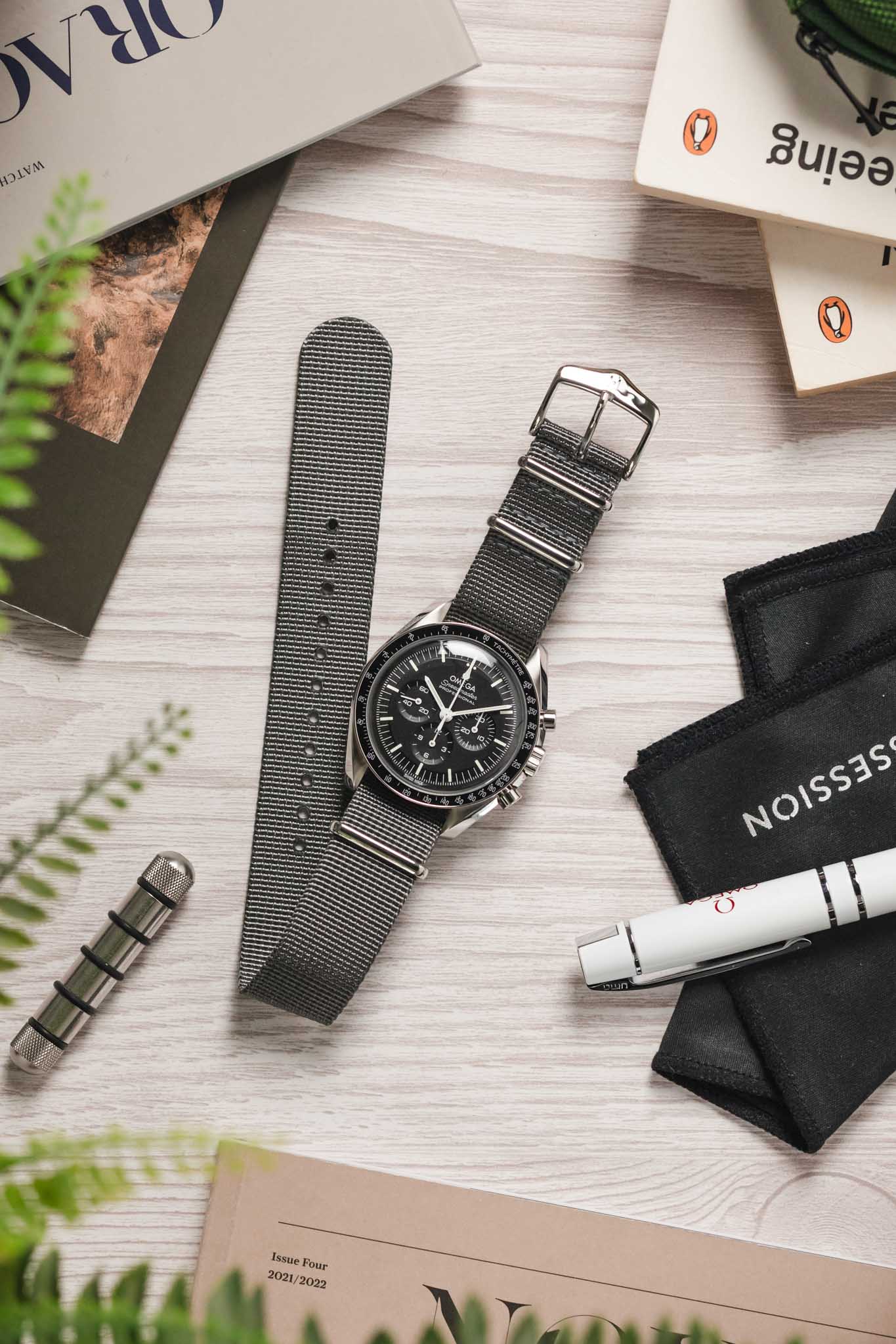 Hirsch RUSH RECYCLED Polyester Watch Strap in GREY - Image 8