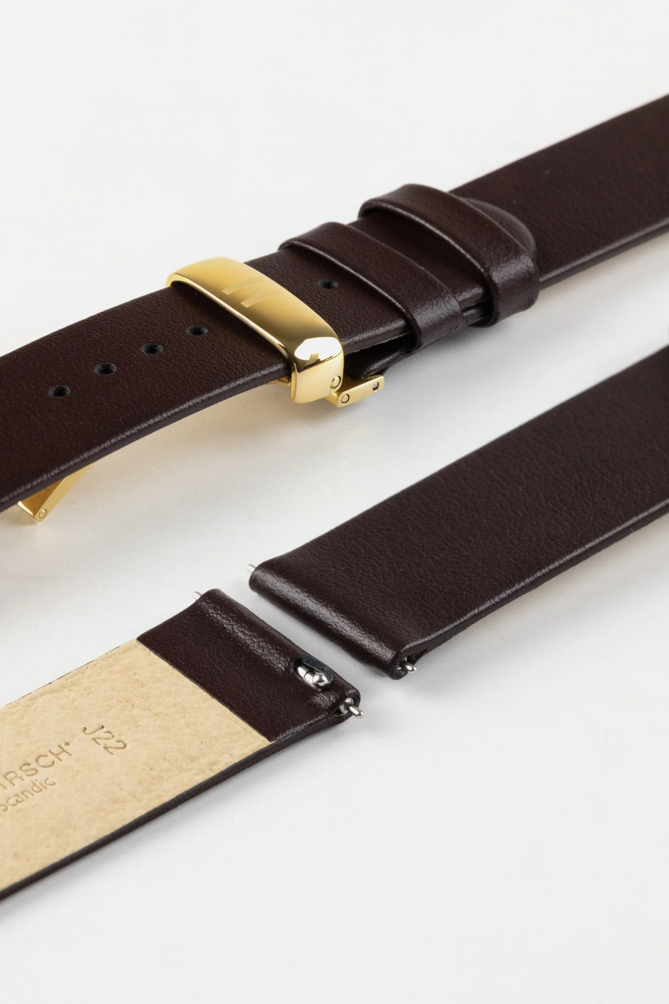 Hirsch SCANDIC Calf Leather Watch Strap in BROWN - Image 10