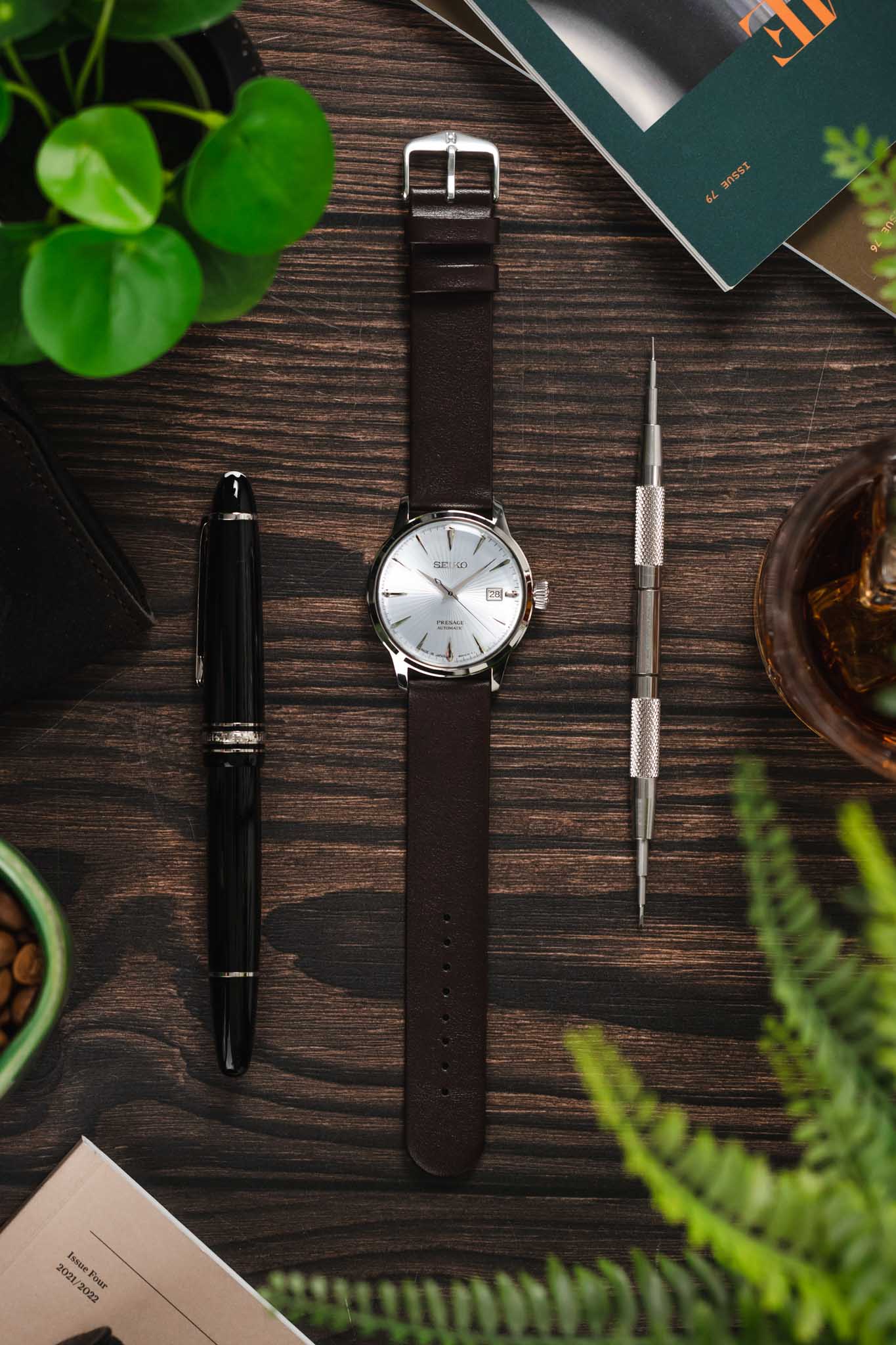 Hirsch SCANDIC Calf Leather Watch Strap in BROWN - Image 6