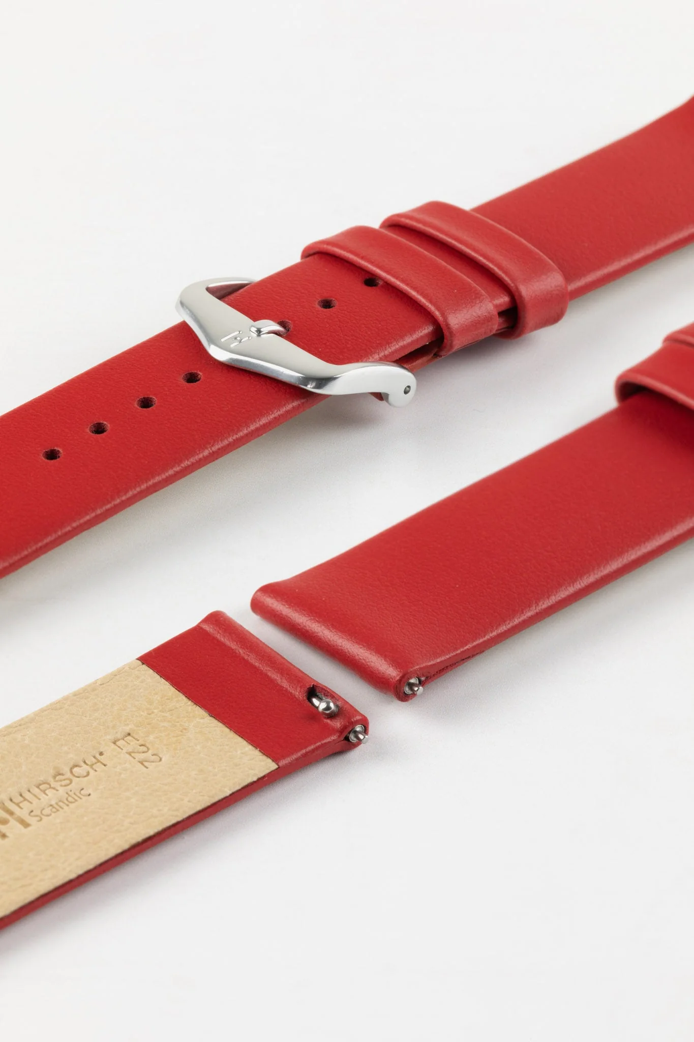 Hirsch SCANDIC Calf Leather Watch Strap in RED - Image 7