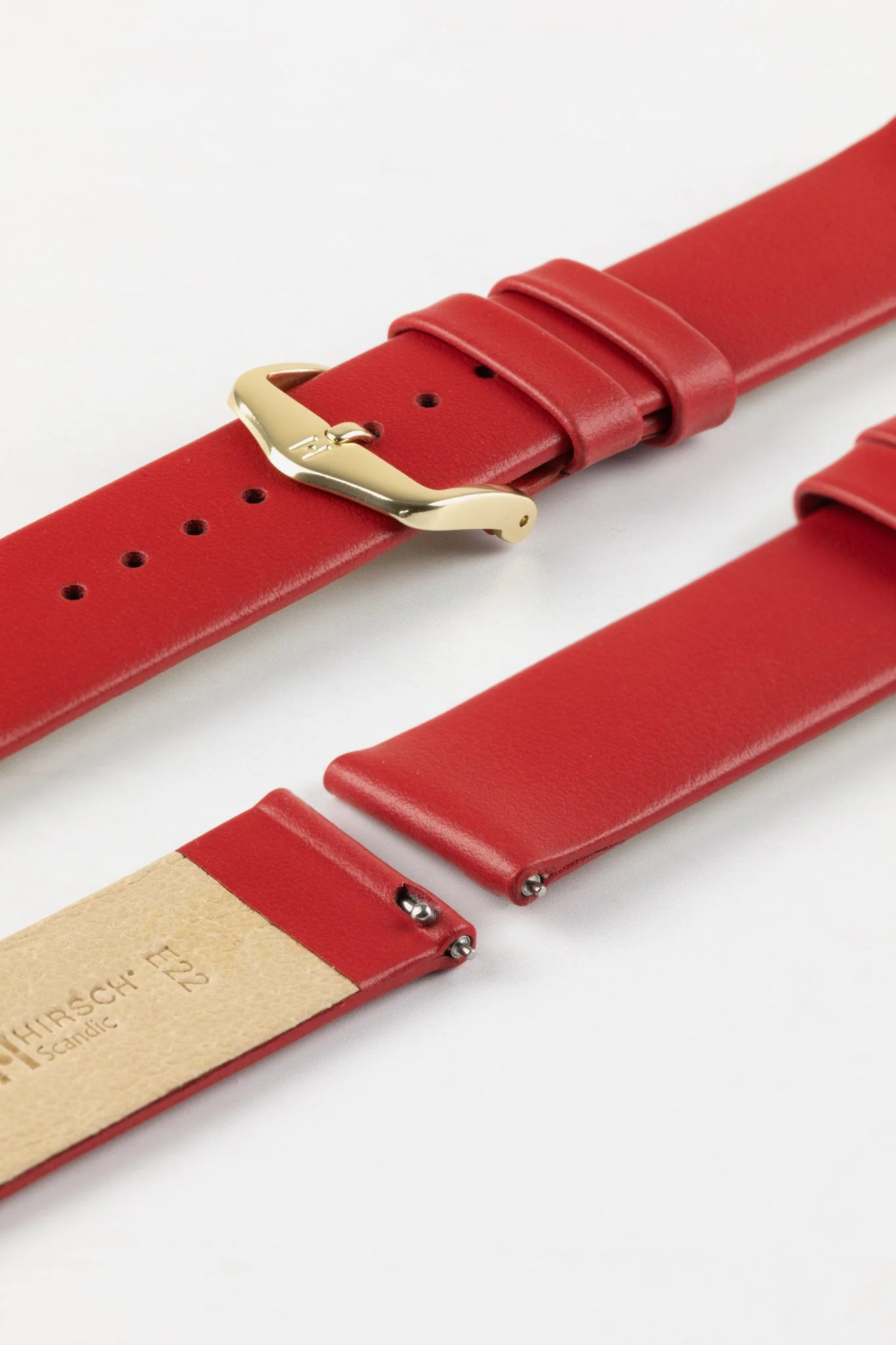 Hirsch SCANDIC Calf Leather Watch Strap in RED - Image 8