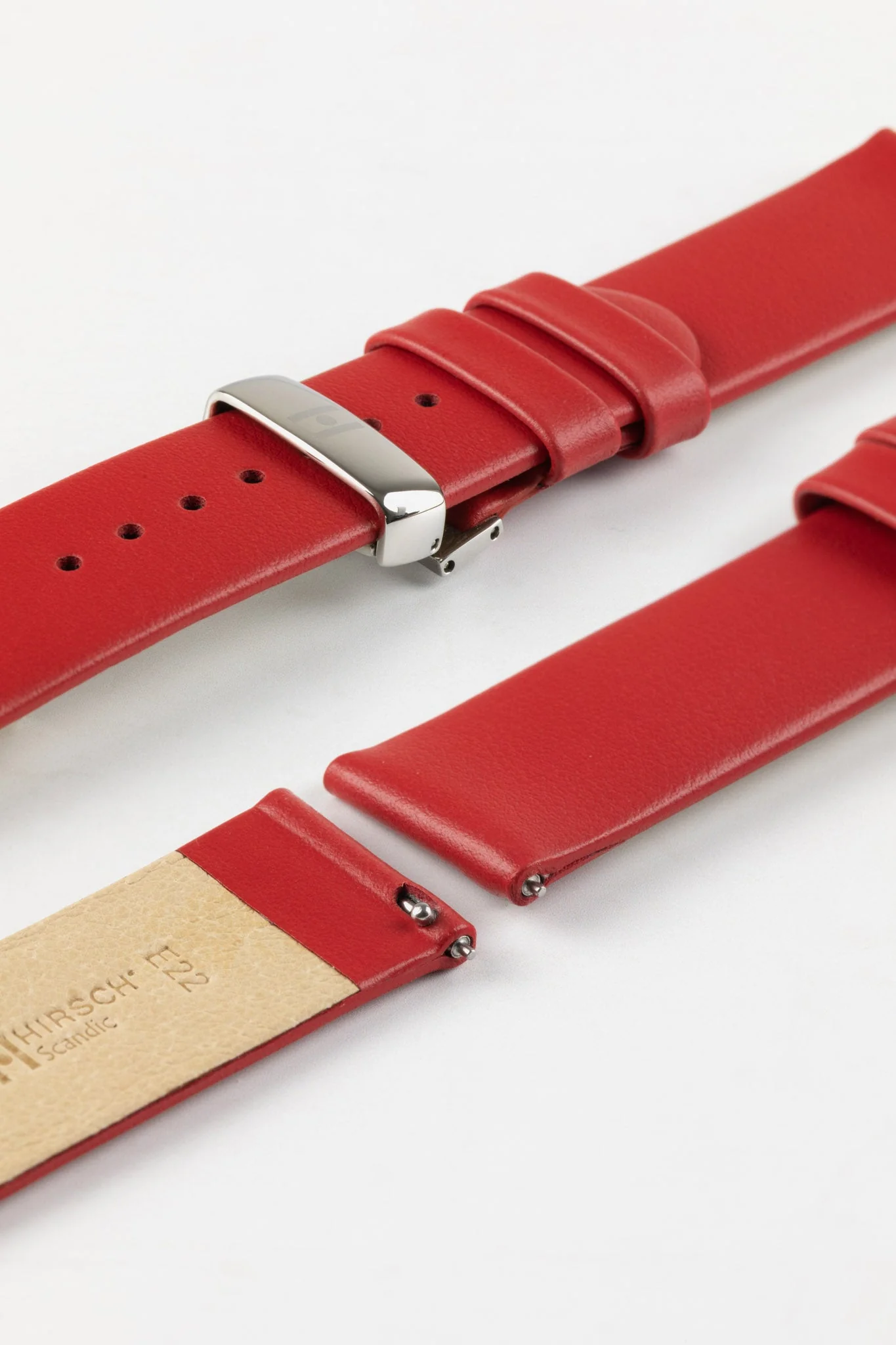 Hirsch SCANDIC Calf Leather Watch Strap in RED - Image 9